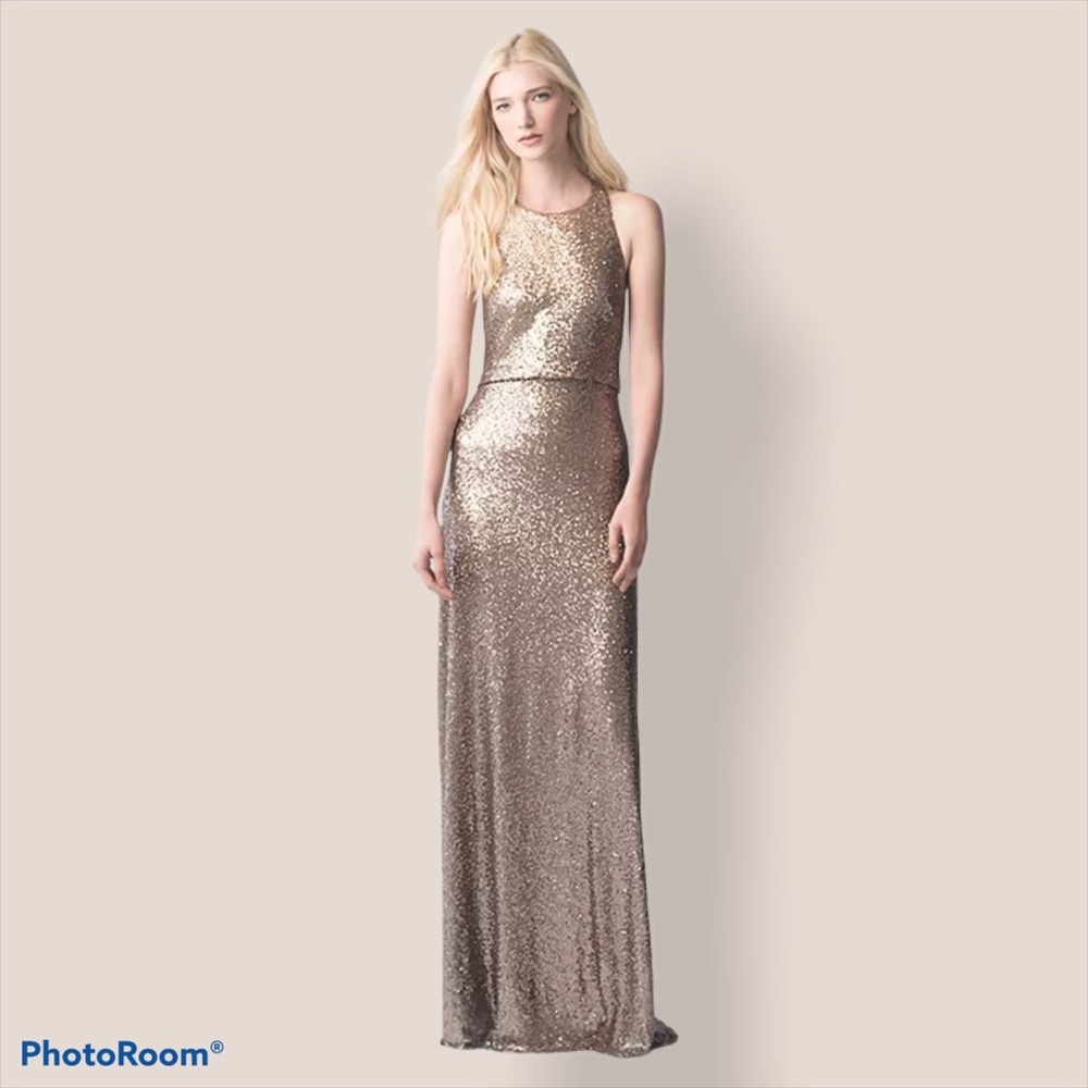 NWOT -Jenny Yoo SLOANE Gold/Copper Sequins size 10